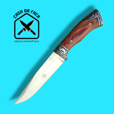 Faca De Caça Pesca Churrasco Luxo Fulltang Inox 151642