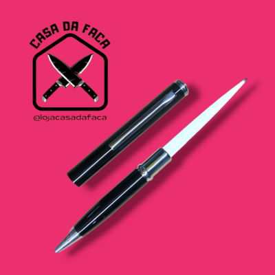 Caneta Executiva Com Lâmina Escondida Faca Preto knt/23512