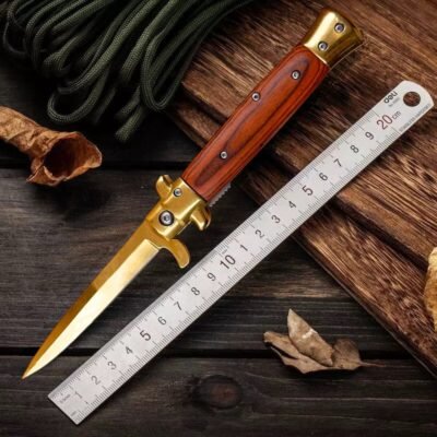 Canivete  Dourado Semi Automático cj8735