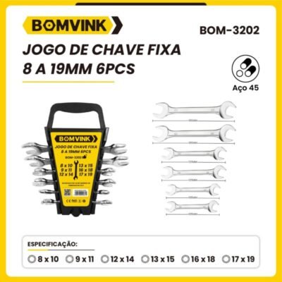 Jogo de Chave Fixa 6 peças BOM-320227