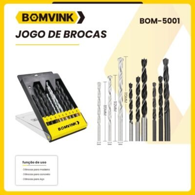 Jogo de brocas BOM-500109