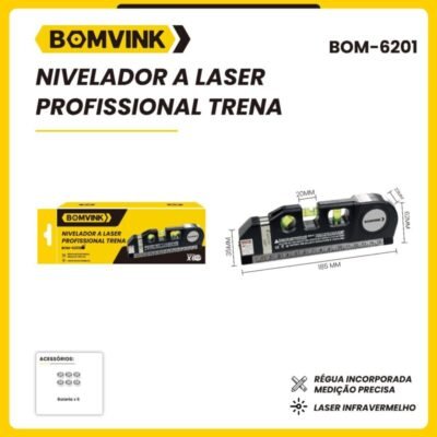 Nivelador a Laser Profissional com Trena. BOM-620121