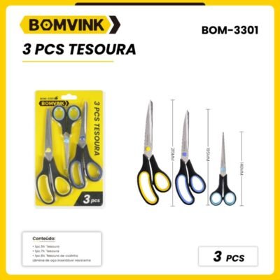 Kit 3 Tesouras BOM-330110